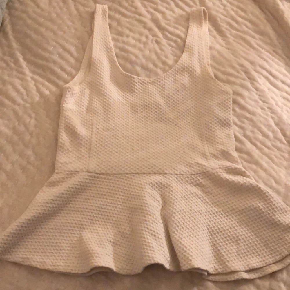 White peplum top